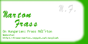 marton frass business card